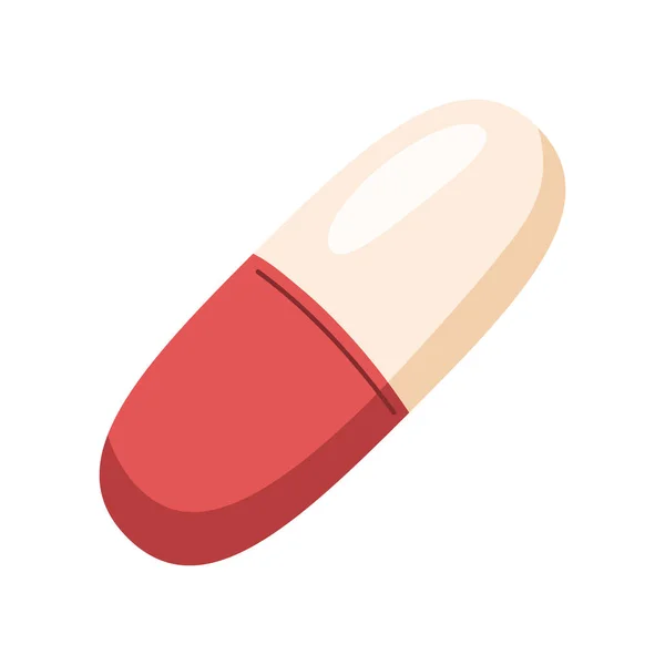 Rote Kapsel Medizin Medikament Symbol — Stockvektor