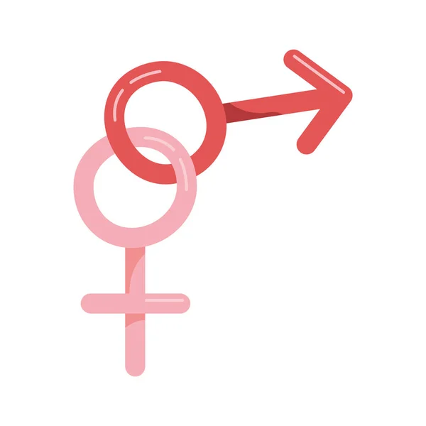 Рожеві Сексуальні Гендерні Символи Значок — стоковий вектор