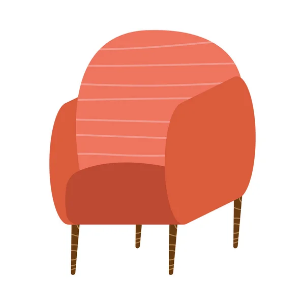 Red Sofa Livingroom Furniture Icon — Stock Vector