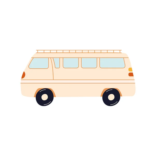 Icône Transport Véhicule Van Blanc — Image vectorielle