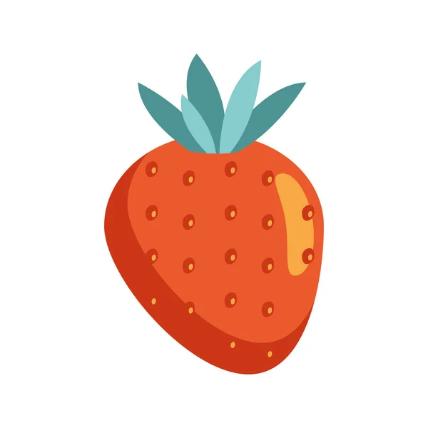 Fraise Fraîche Fruit Icône Saine — Image vectorielle