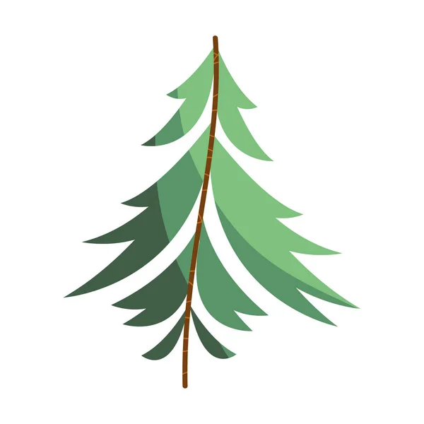 松の枝に葉植物のアイコンがあり — ストックベクタ
