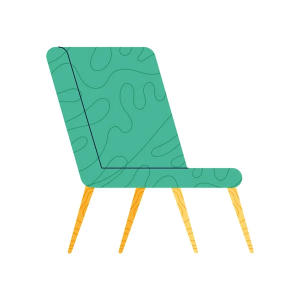 Muebles Silla Verde Icono Aislado — Vector de stock