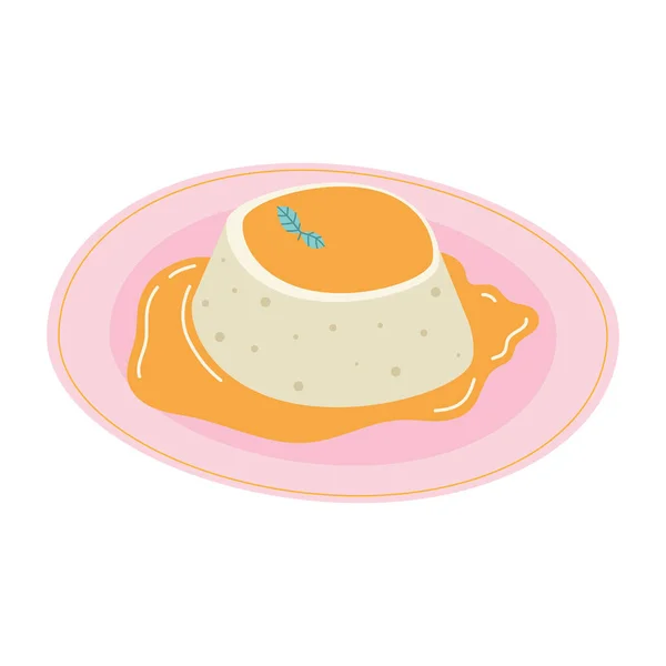 Icône Pâtisserie Pudding Sucré — Image vectorielle