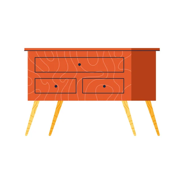 Möbel Aus Holzschubladen Isolierte Ikone — Stockvektor