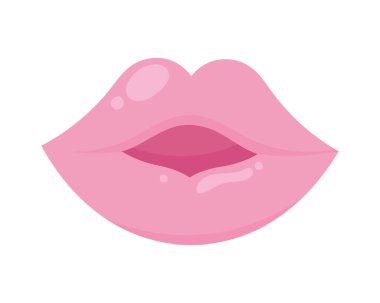 Dişi pembe dudaklar öpüşme ikonu