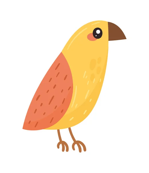 Pequeno Ícone Animal Pássaro Amarelo — Vetor de Stock