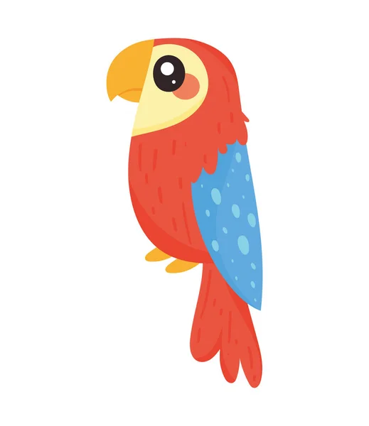 Μικρό Κόκκινο Παπαγάλο Πουλί Ζώο Εικονίδιο — Διανυσματικό Αρχείο