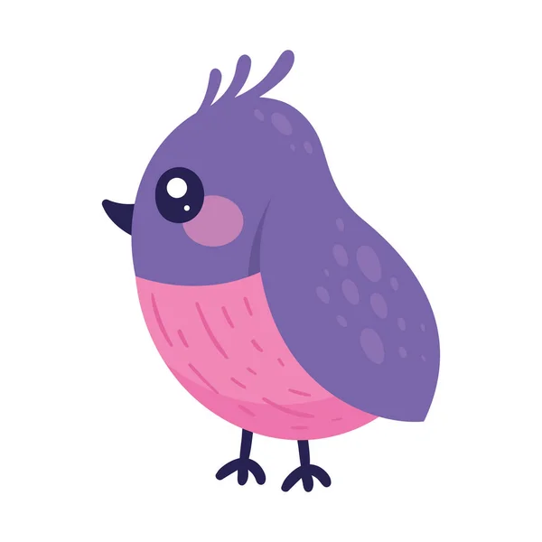 紫色的小鸟小动物图标 — 图库矢量图片