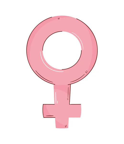 Pink Female Gender Symbol Icon — Stock Vector