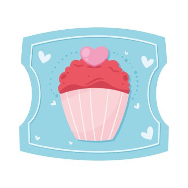 Kek ikonlu aşk kuponu.