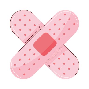 Tedavi bandajları tıbbi simge üzerine