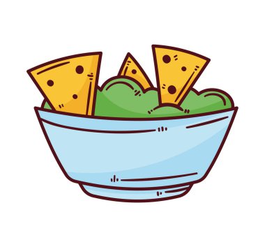 Meksika yemeği ve guacamole nachos
