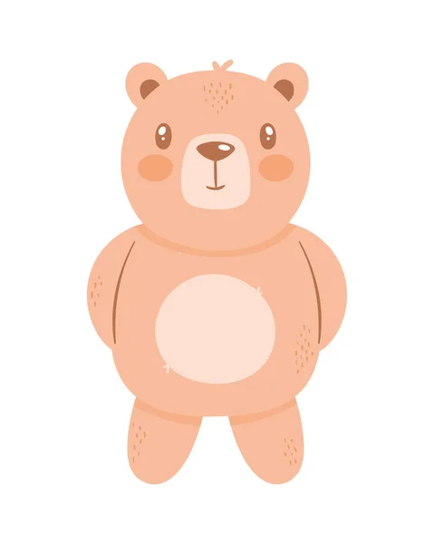 Brązowy Niedźwiedź Teddy Odizolowany Ikona — Wektor stockowy