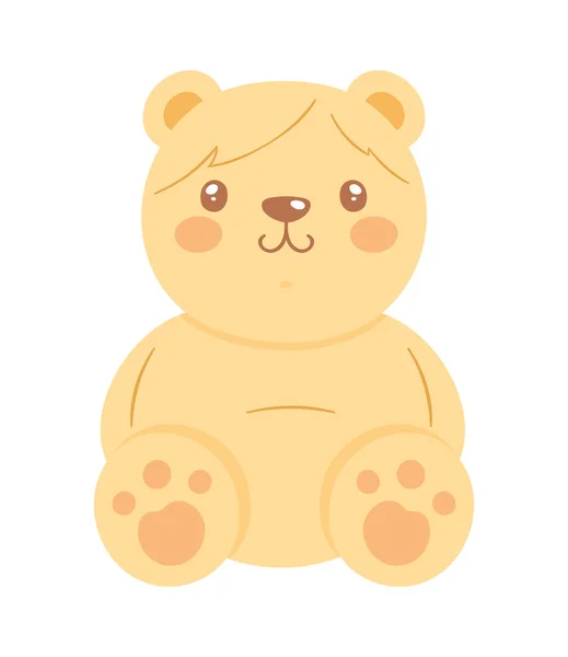 Bonito Amarelo Urso Sentado Ícone — Vetor de Stock