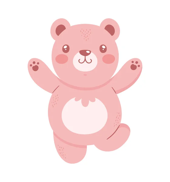 Beleza Rosa Urso Ursinho Ícone —  Vetores de Stock