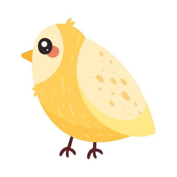 Malý Kanárek Pták Zvíře Ikona — Stockový vektor