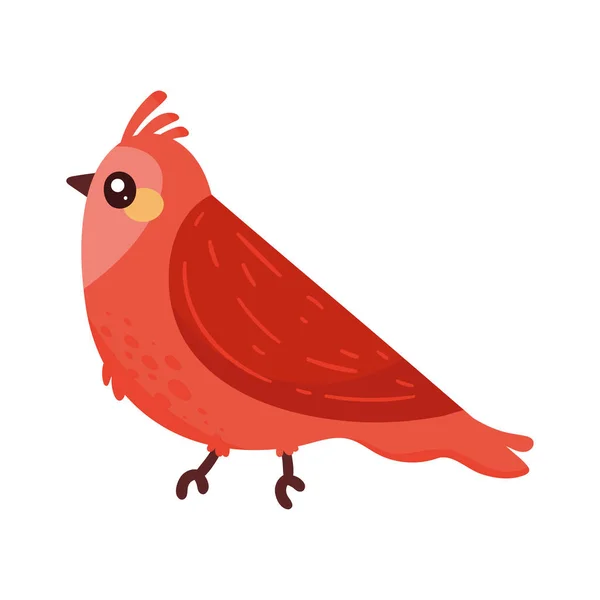 Liten Röd Fågel Djur Ikon — Stock vektor