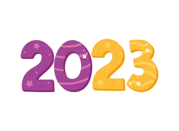 2023 Nieuwe Jaar Nummers Viering Icoon — Stockvector