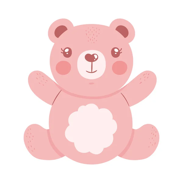 Glücklich Rosa Bär Teddybär Symbol — Stockvektor