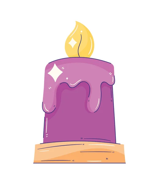 Purple Candle Wax Decorative Icon — Stock Vector