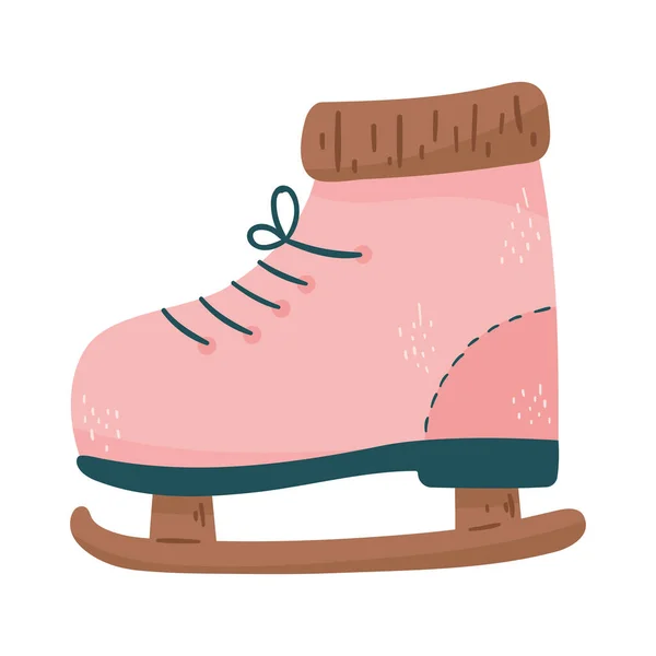 ピンクのスケート冬のアクセサリーアイコン — ストックベクタ
