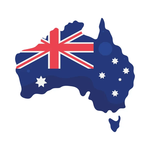 Bandiera Australiana Nell Icona Della Mappa — Vettoriale Stock
