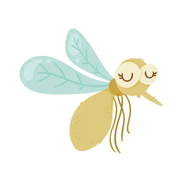 可爱的蚊子昆虫飞行特性 — 图库矢量图片