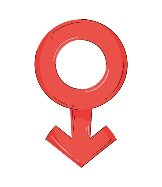 Rouge Mâle Symbole Genre Icône — Image vectorielle