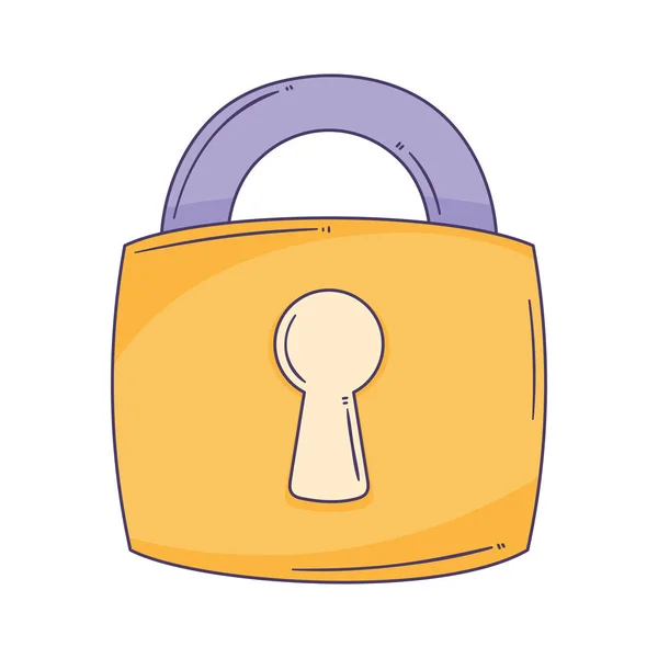 Safe Secure Padlock Icon Isolated — Archivo Imágenes Vectoriales