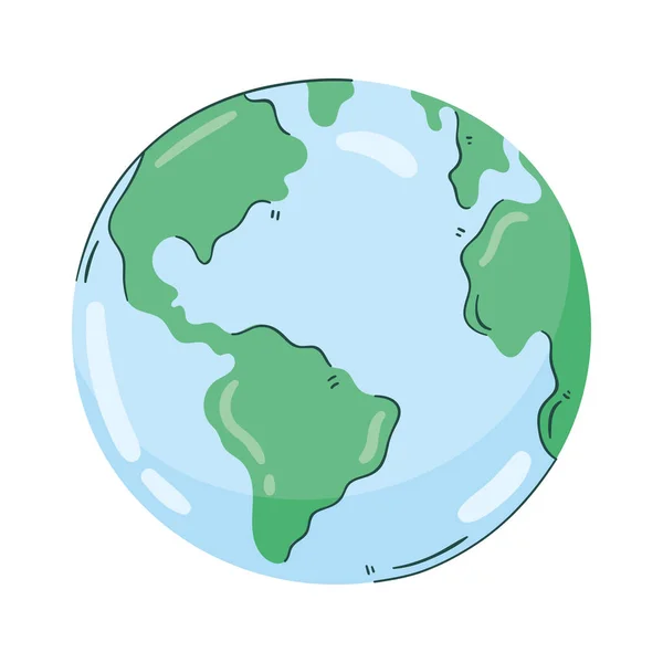 Wereld Planeet Aarde Geïsoleerd Icoon — Stockvector