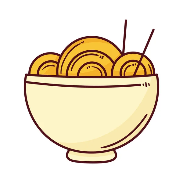 Спагетті Мисці Значок Їжі — стоковий вектор