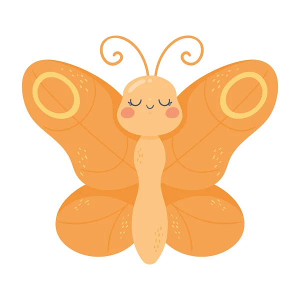 かわいい黄色の蝶の動物のアイコン — ストックベクタ