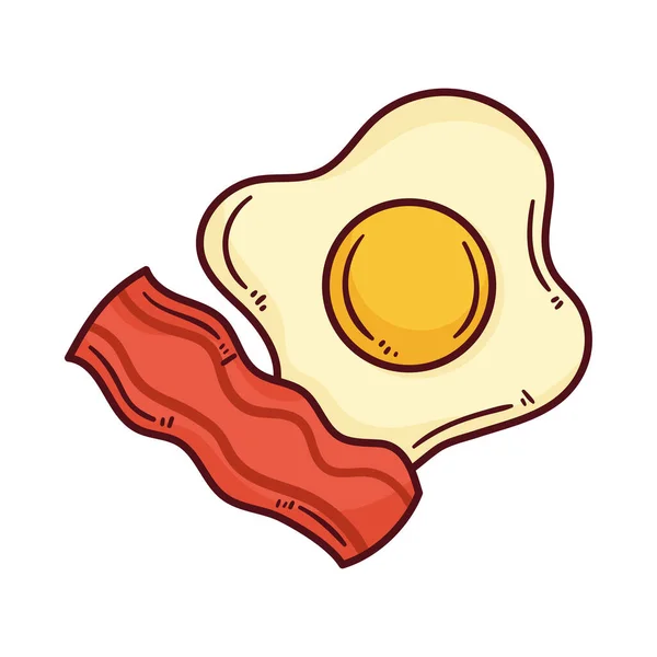 Ikona Bekonu Smażonego Jajka — Wektor stockowy