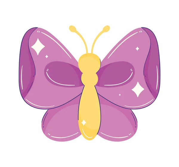 Fioletowy Motyl Zwierząt Ikona Owadów — Wektor stockowy