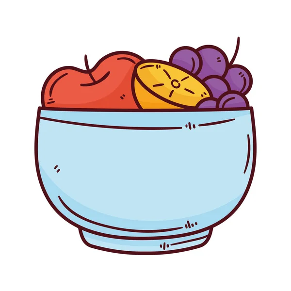 Miska Ikonou Čerstvého Ovoce — Stockový vektor