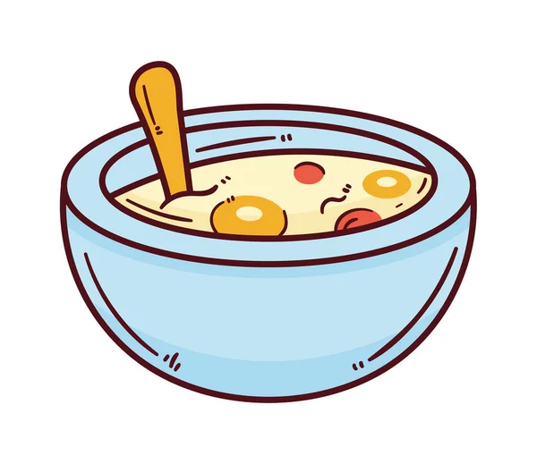 Céréales Avec Icône Petit Déjeuner Lait — Image vectorielle