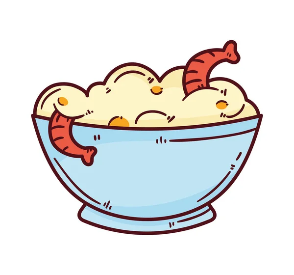 Рис Іконою Їжі Креветками — стоковий вектор