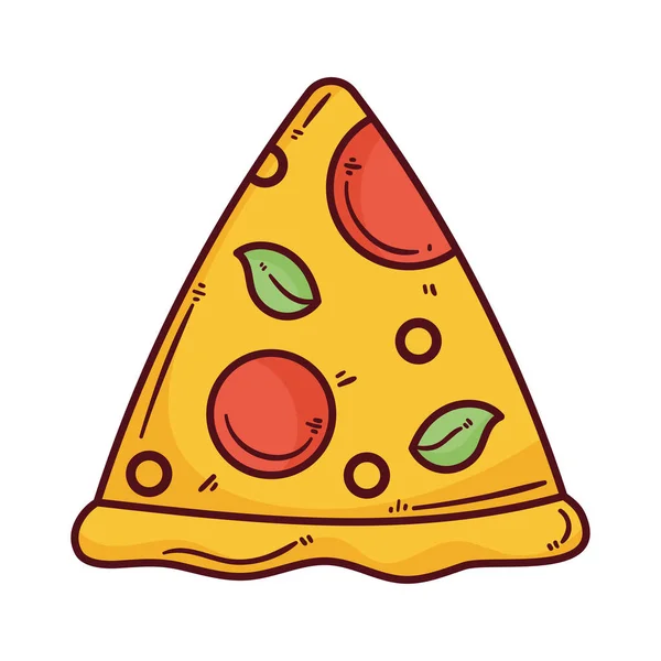 Pizza Fast Food Icône Délicieuse — Image vectorielle