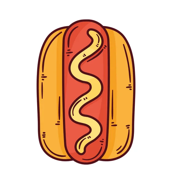 Hot Dog Fast Food Köstliche Ikone — Stockvektor