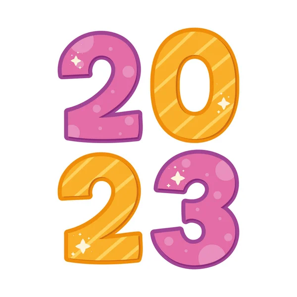 2023 Year Numbers Decorative Icon Isolated — Stock Vector