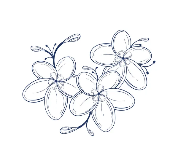 Blommor Trädgård Skiss Stil Ikon — Stock vektor