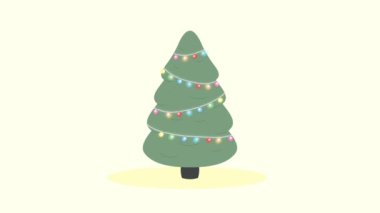 Hediyeli mutlu noel ağacı animasyonu, 4k video animasyonu