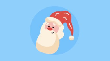 Noel Baba baş Noel animasyonu, 4k video animasyonu