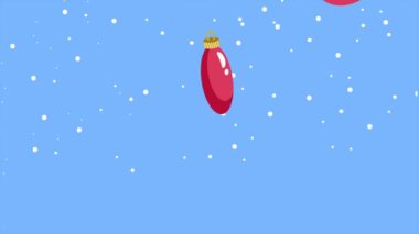 Mutlu noel baloları şablon animasyonu, 4k video animasyonu