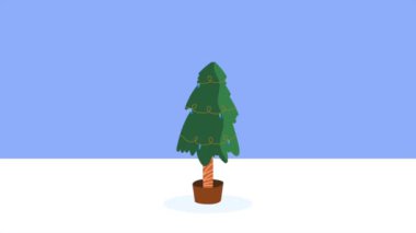 Mutlu noeller ağaç dekoratif animasyon, 4k video animasyonu