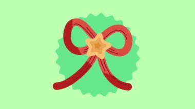 Mutlu Noeller kırmızı kurdele animasyonu, 4k video animasyonu