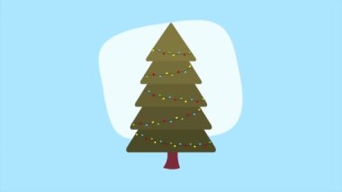 Mutlu noeller ağaç dekoratif animasyon, 4k video animasyonu