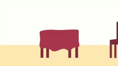 Masa animasyonunda mutlu noel mumları, 4k video animasyonları