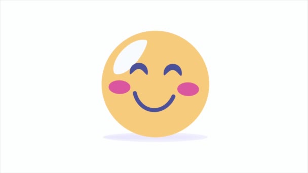 Happy Emoji Smiling Comic Animation — Stock Video